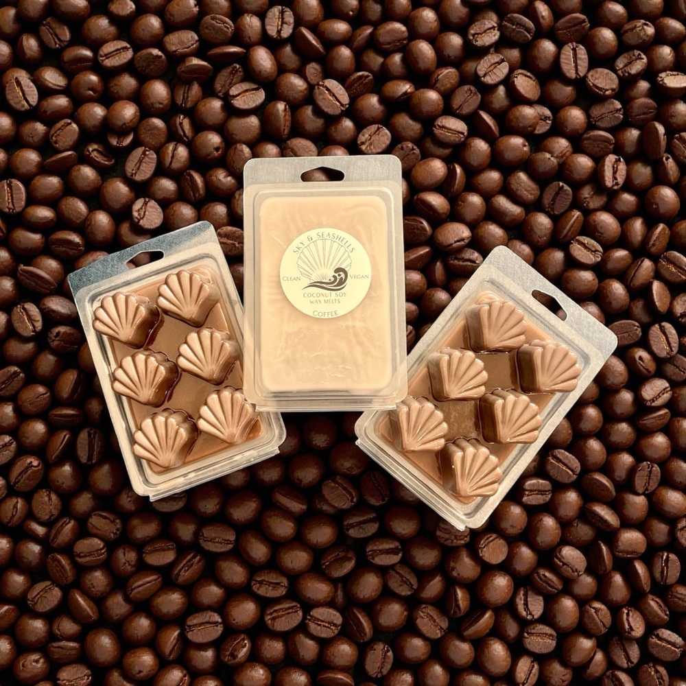 Hand Crafted “Coffee” Scented Wax Melts/Coconut Soy Wax Seashells